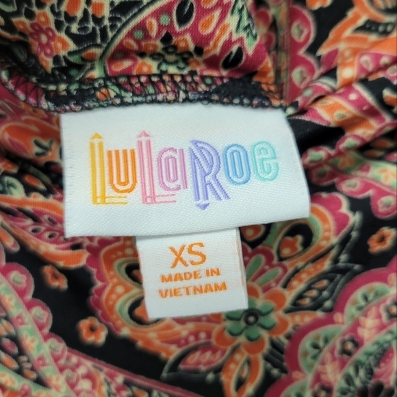 Lularoe Azure stripe A-line Skirt Pink Paisley XS - Picture 4 of 8